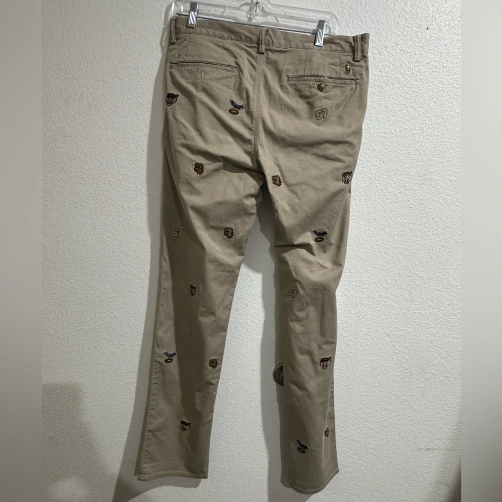 Embroidered Polo Khaki Pants